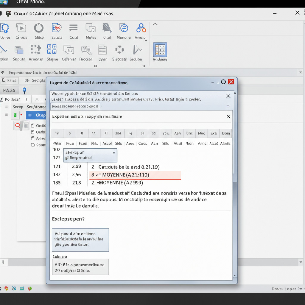 Illustration de l'utilisation d'Excel pour calculer une moyenne