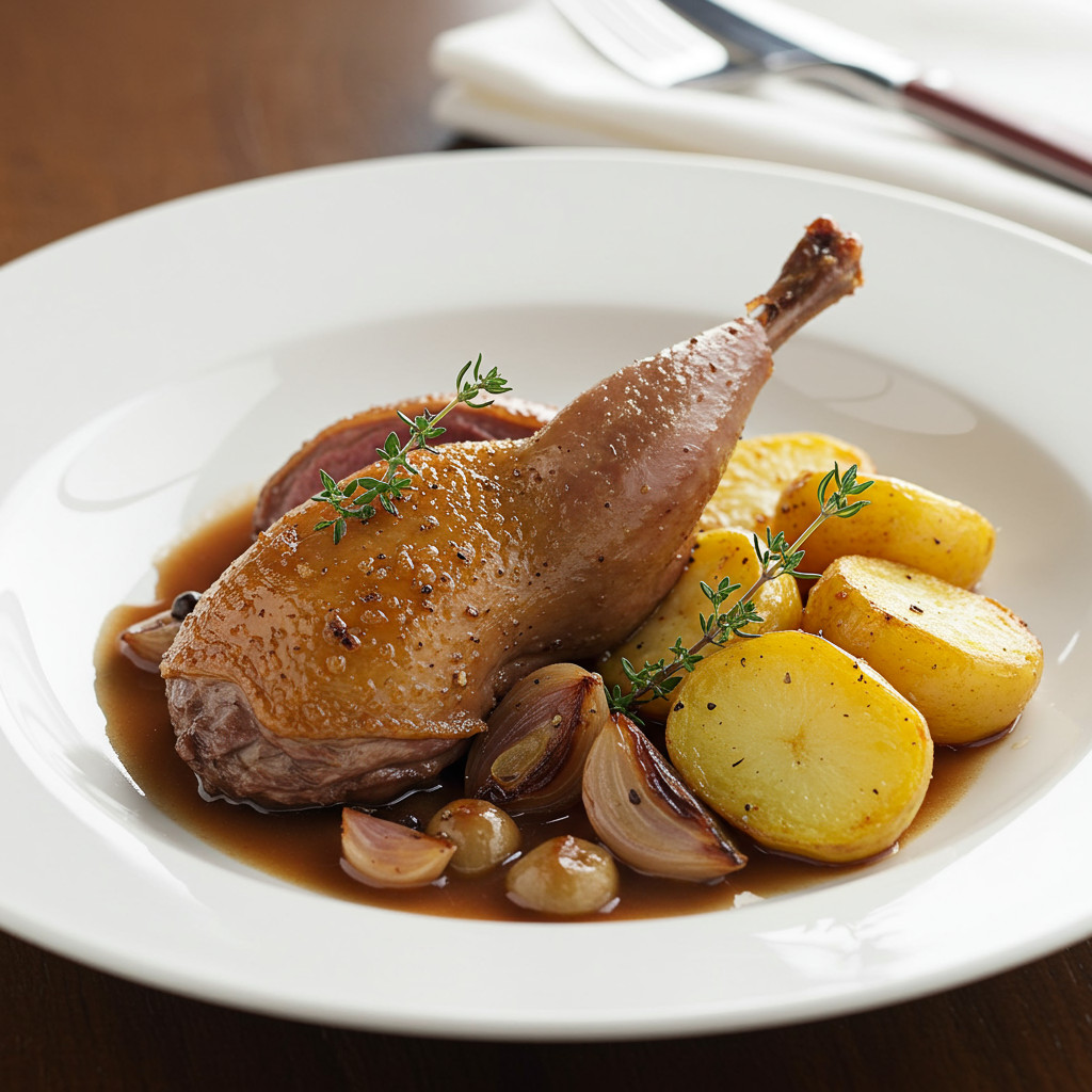 Illustration d'un confit de pigeon traditionnel