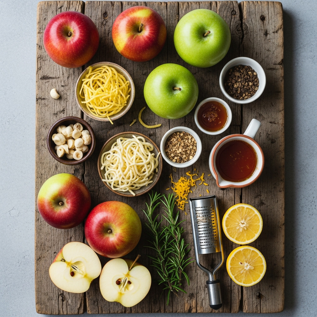 Ingrédients pour la compote de pommes