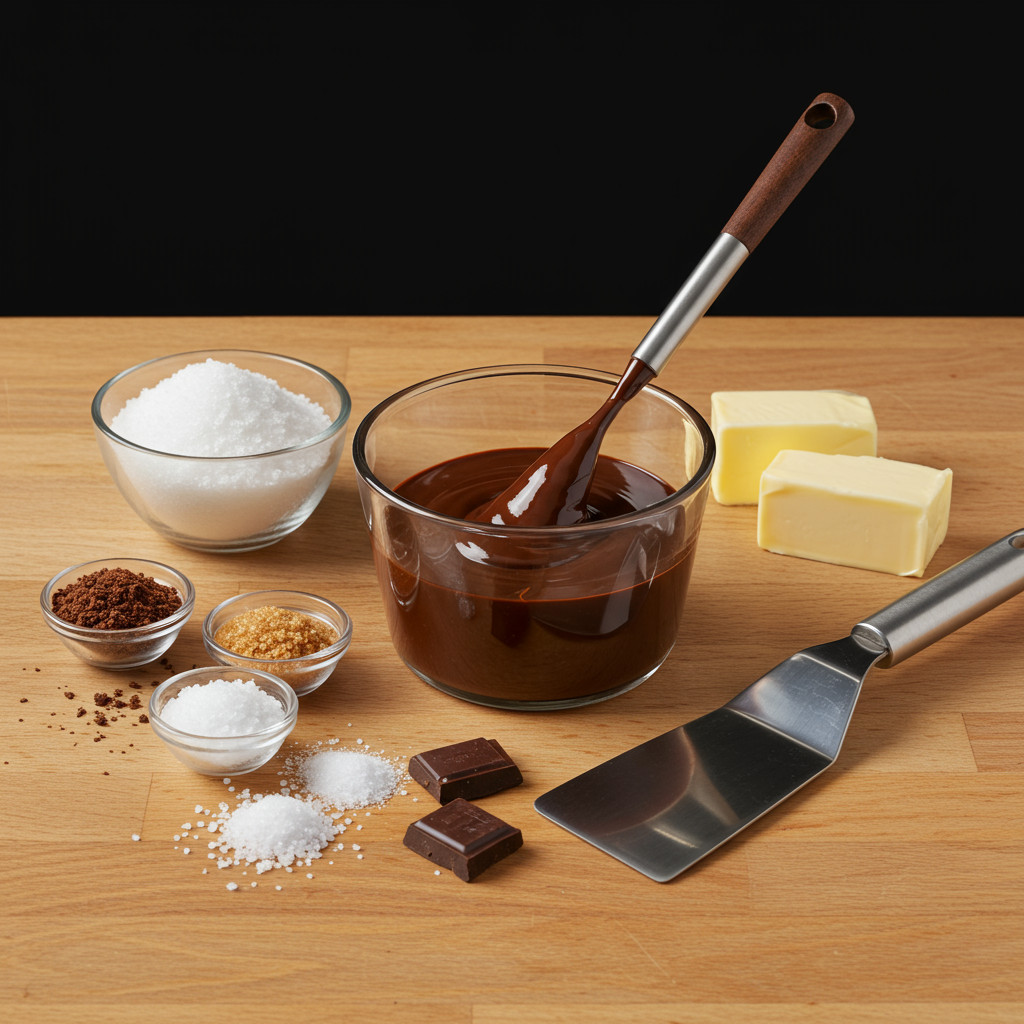 Ingrédients pour une sauce chocolat classique