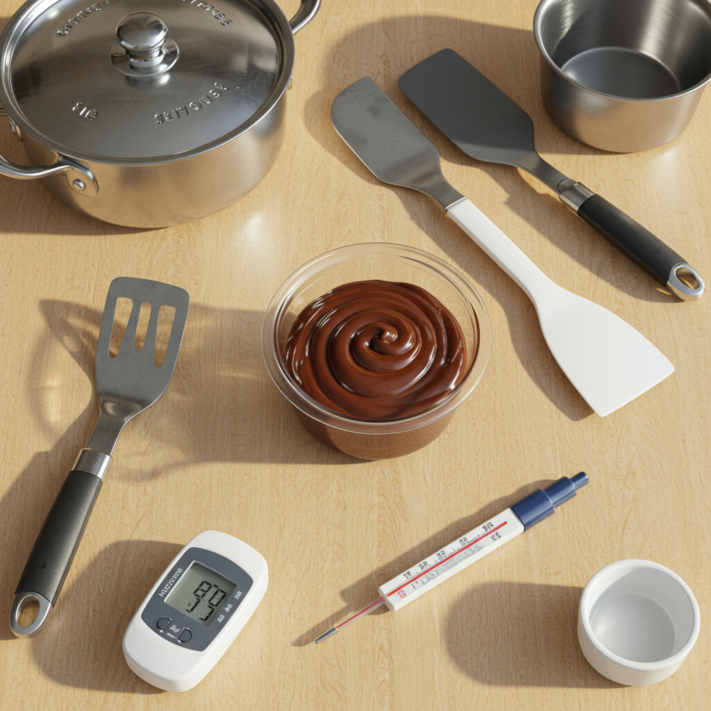 Ustensiles de cuisine pour faire une sauce chocolat