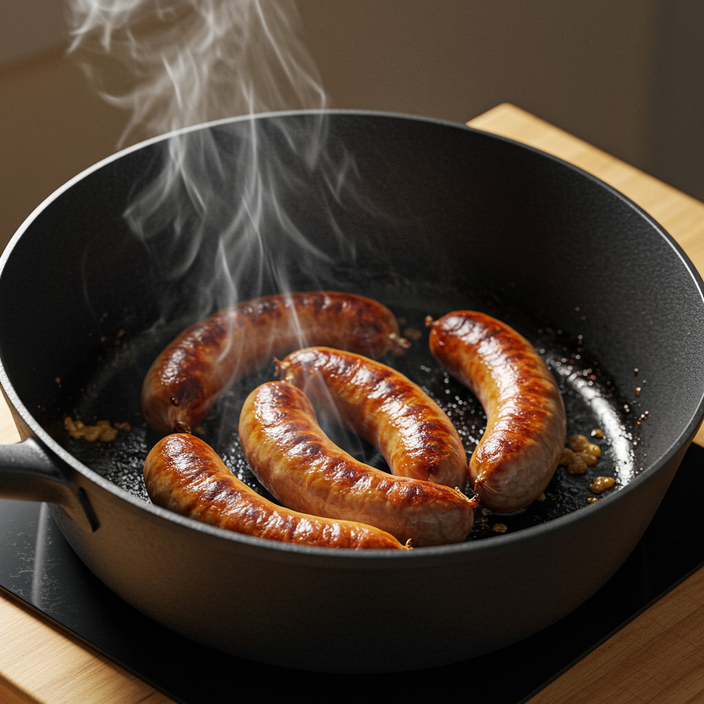 Saucisses dorées à la poêle
