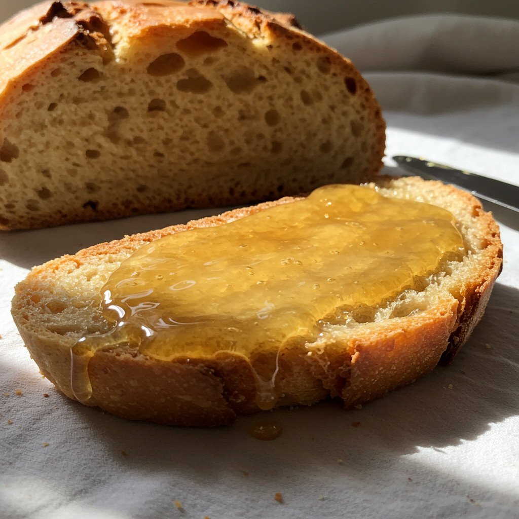 Miel crémeux sur une tartine
