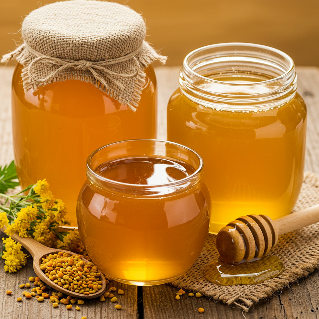 Miel liquide et miel de semence