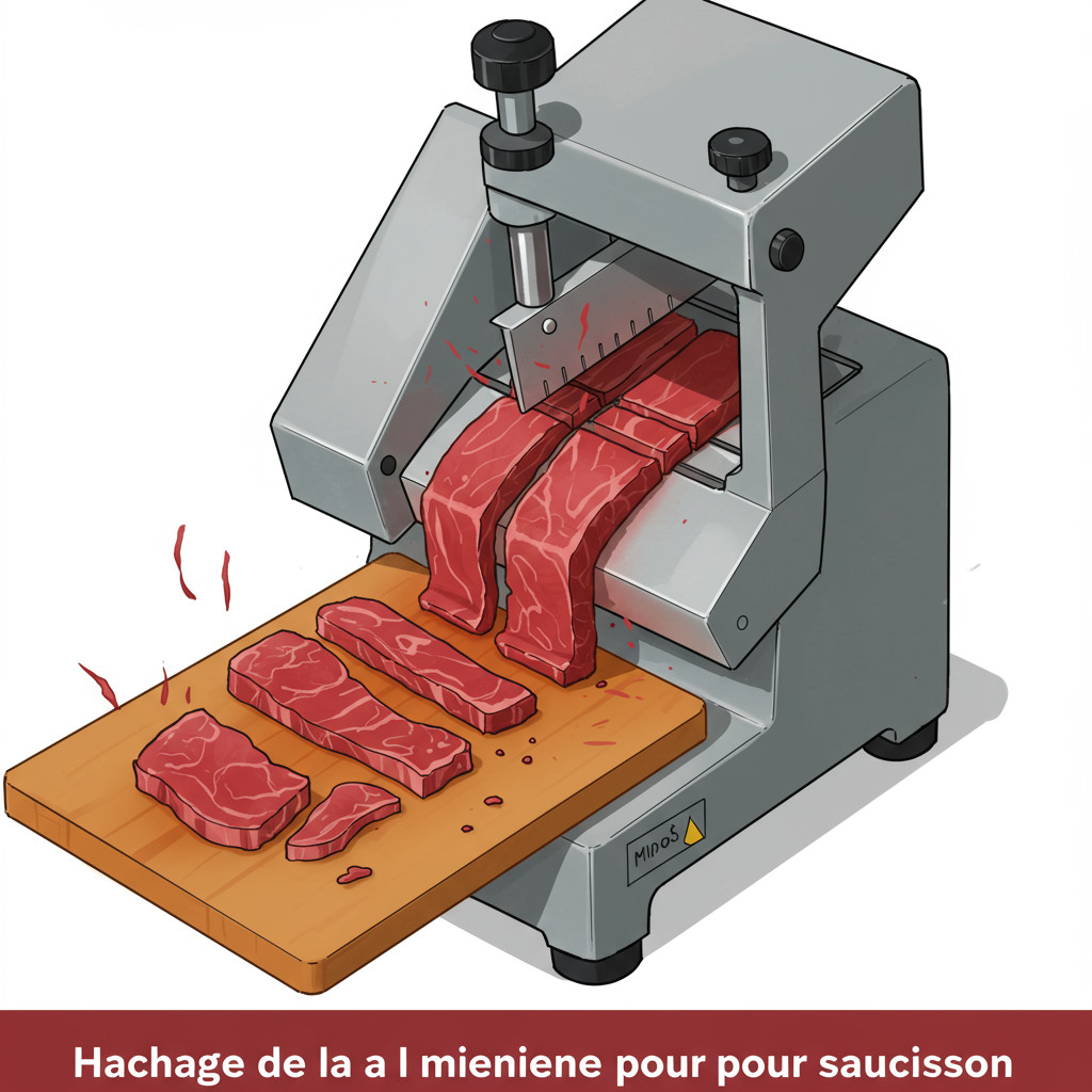 Hachage de la viande pour saucisson