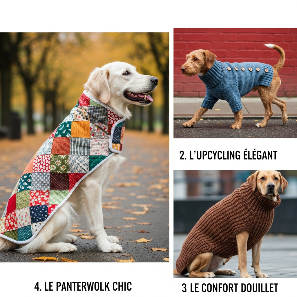 Chien portant un manteau fait maison