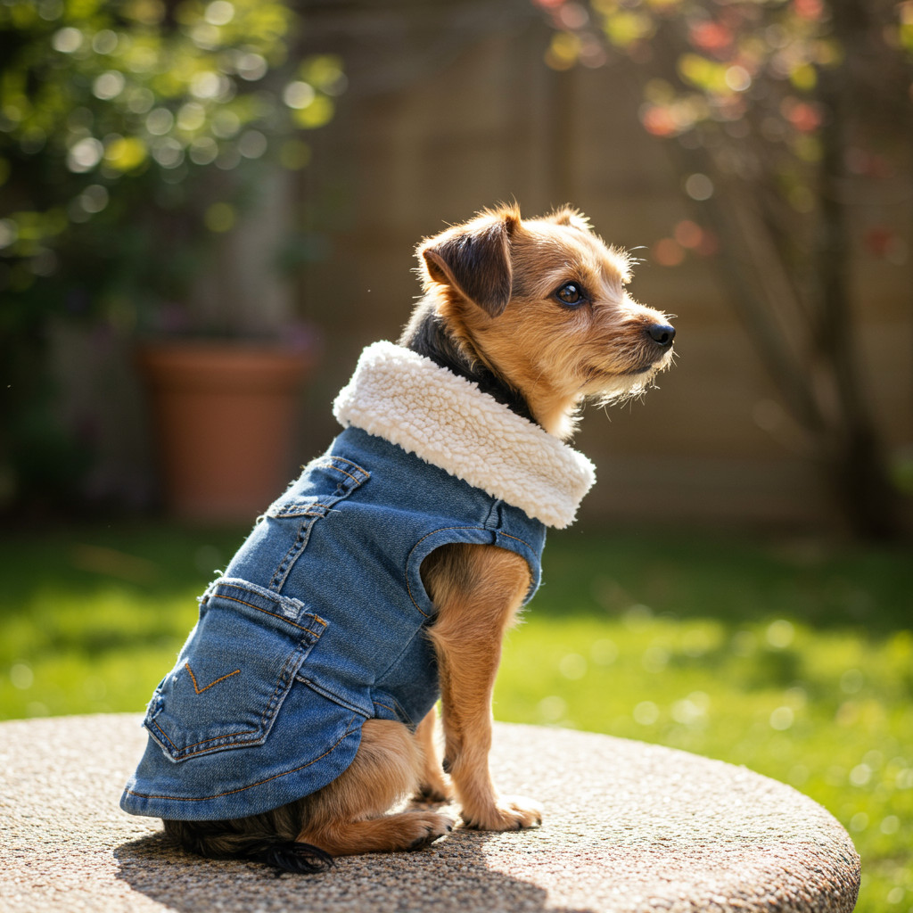 Manteau pour chien fait à partir de vêtements recyclés