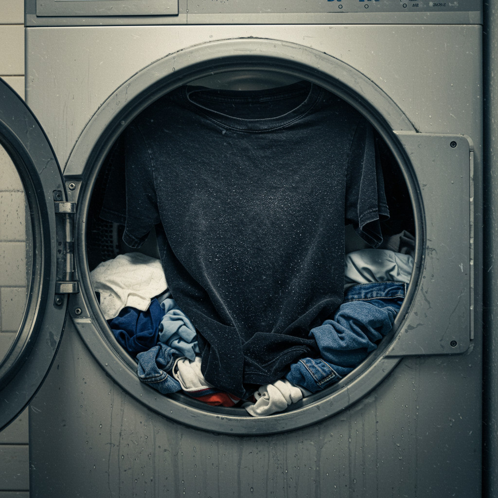 T-shirt dans une machine à laver