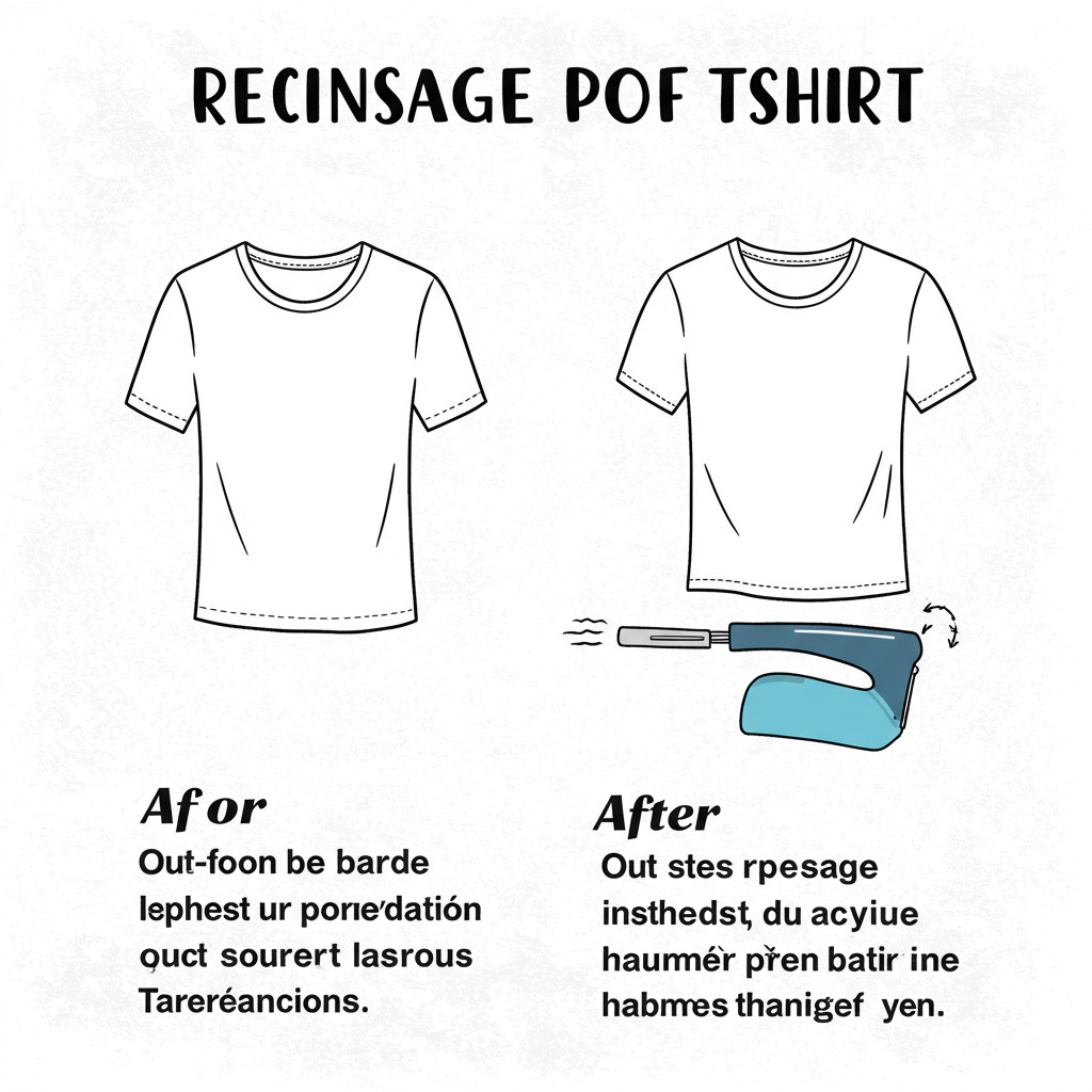 Repassage d'un t-shirt pour le rétrécir