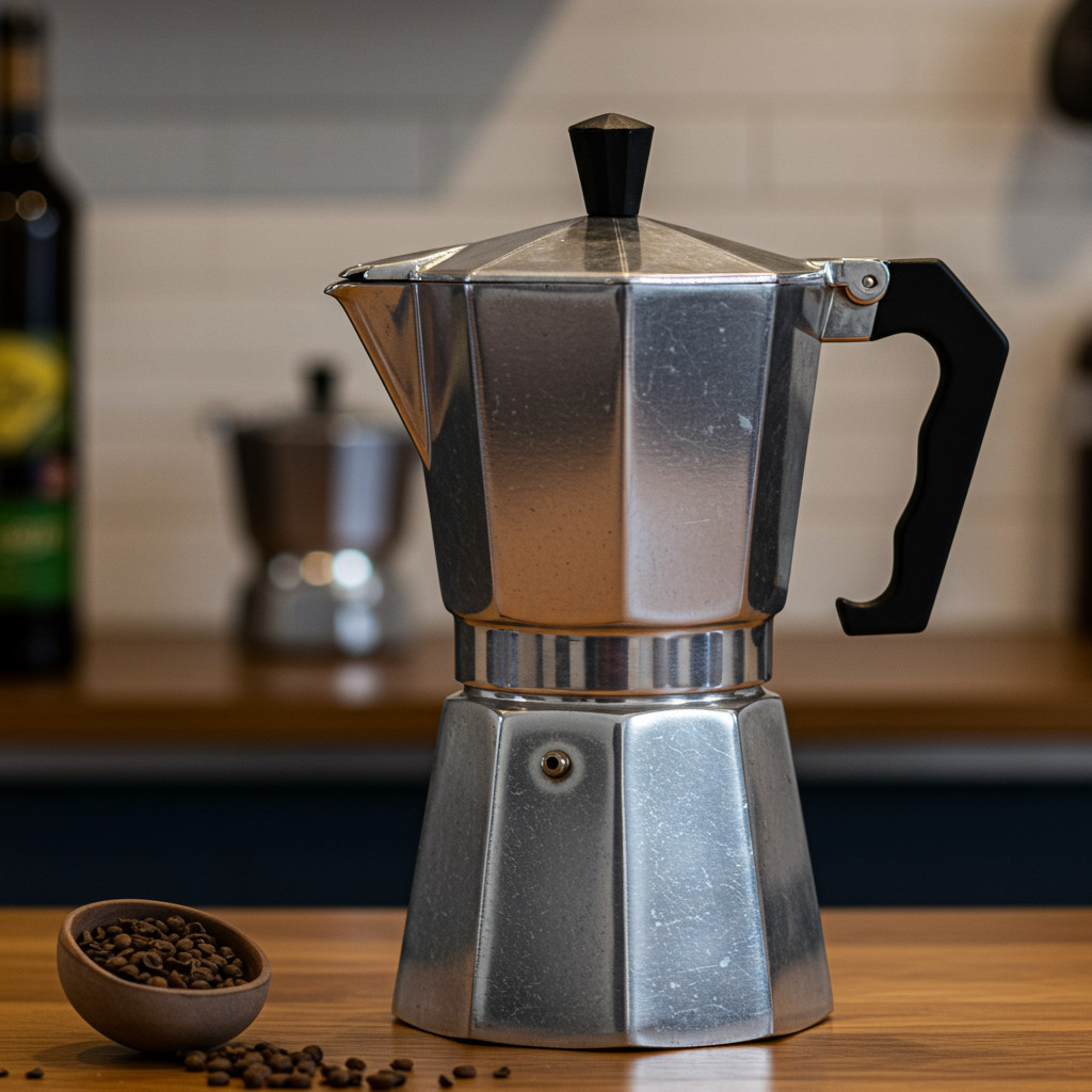 Cafetière italienne sur une cuisinière