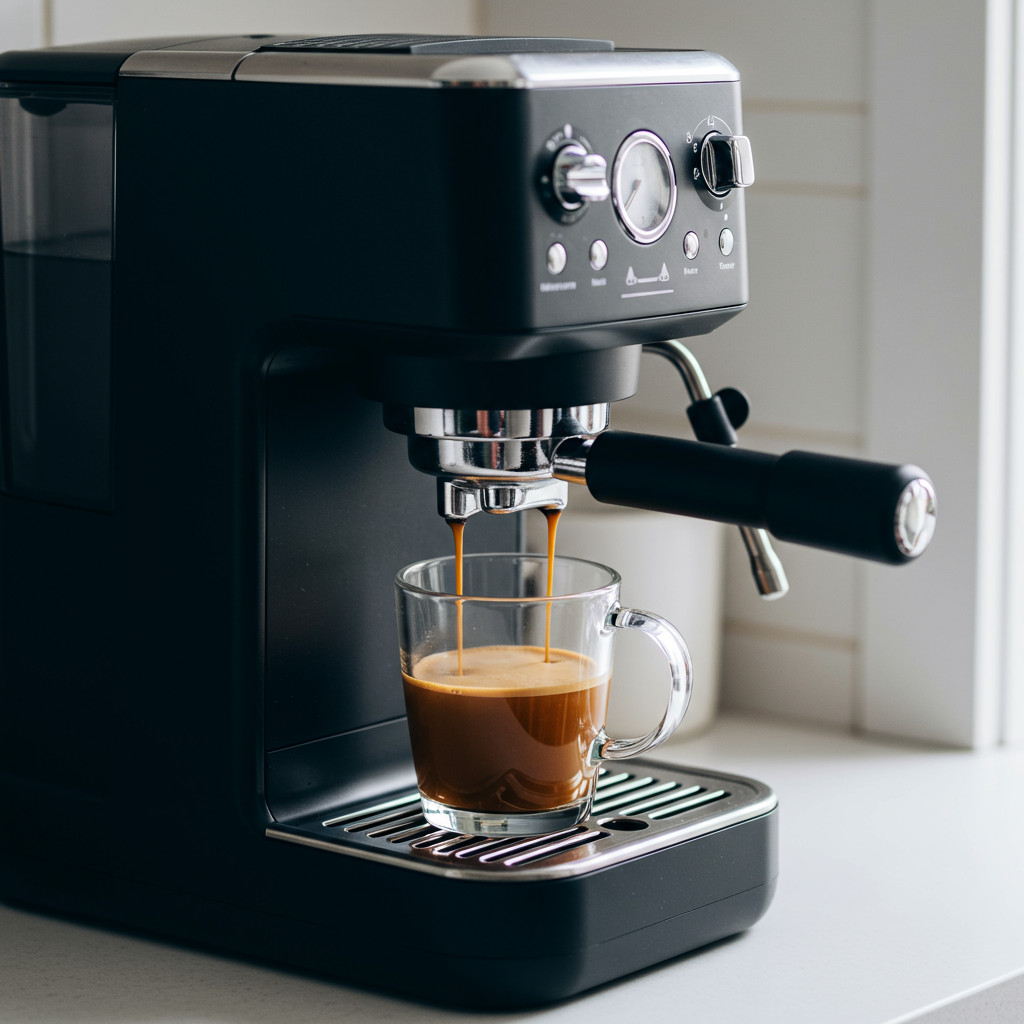 Machine à espresso préparant un café