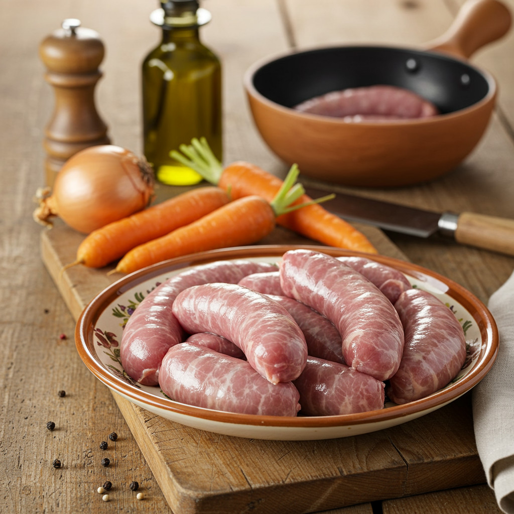 Préparation des diots avant cuisson