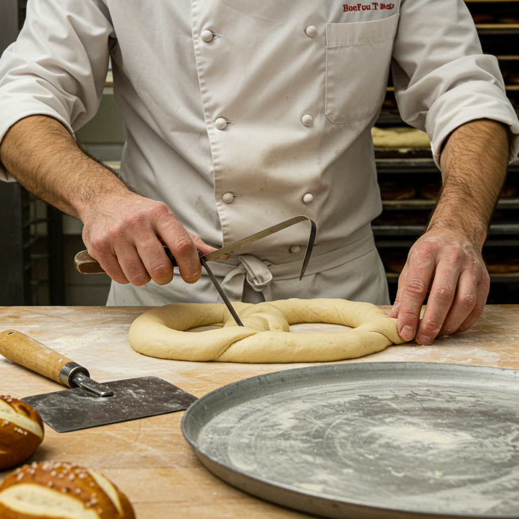 Façonnage des bretzels