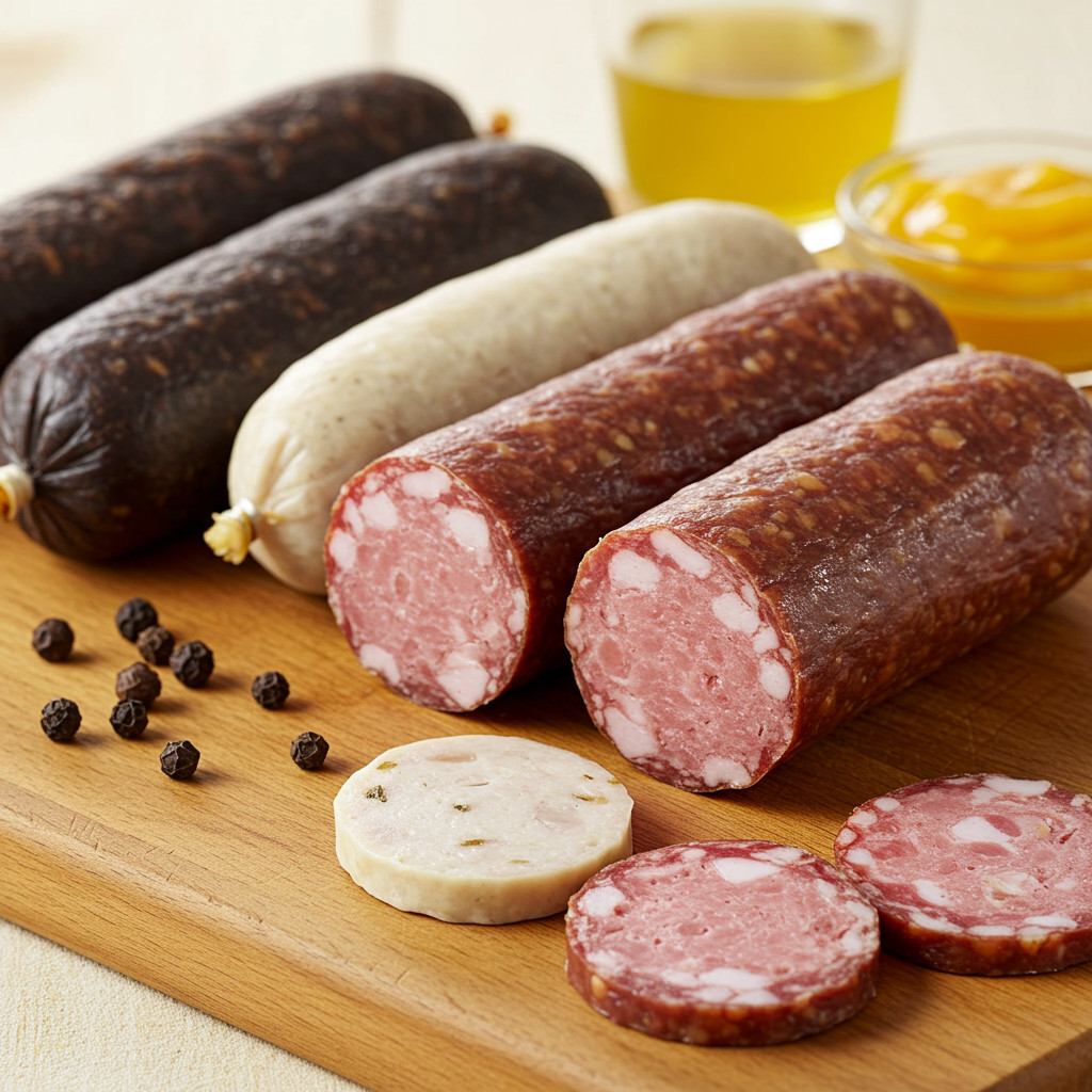 Assortiment de boudins noirs et blancs