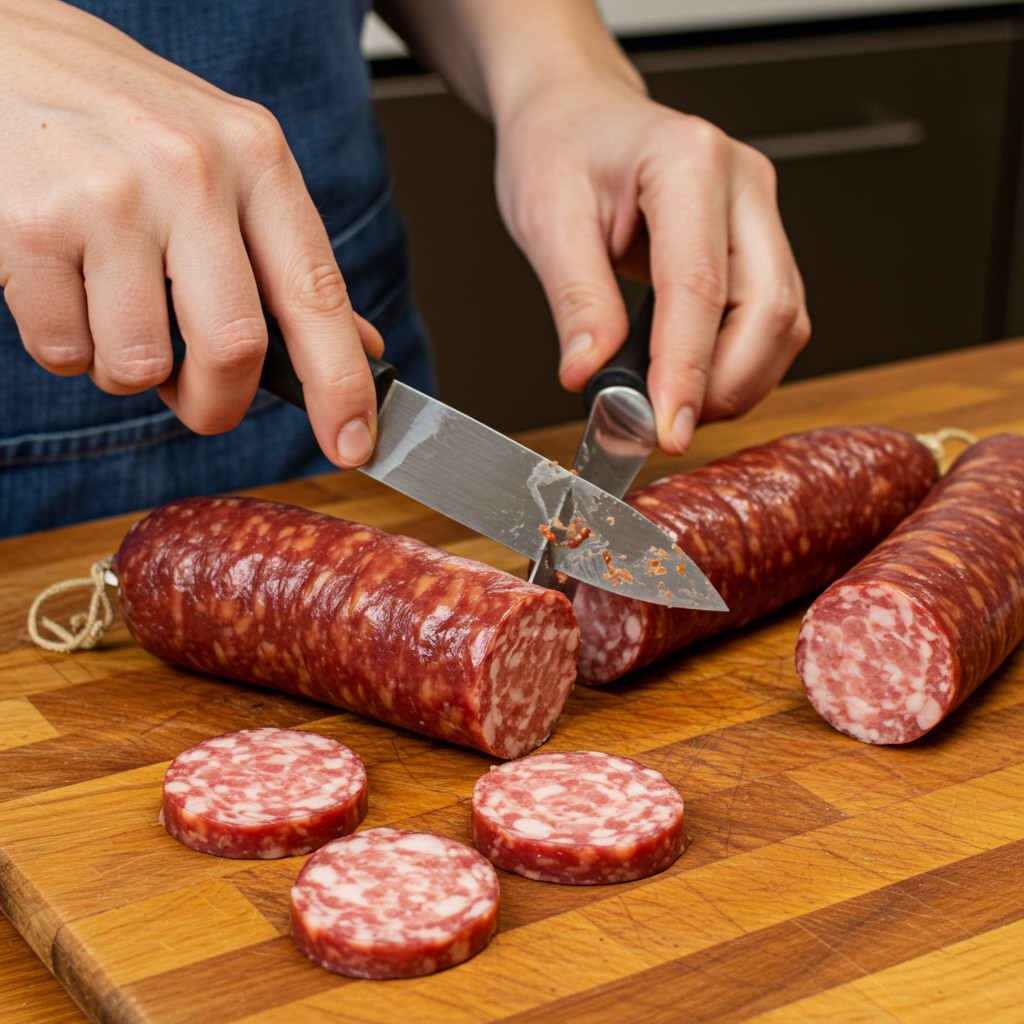 Illustration du farcissage des boyaux pour le chorizo