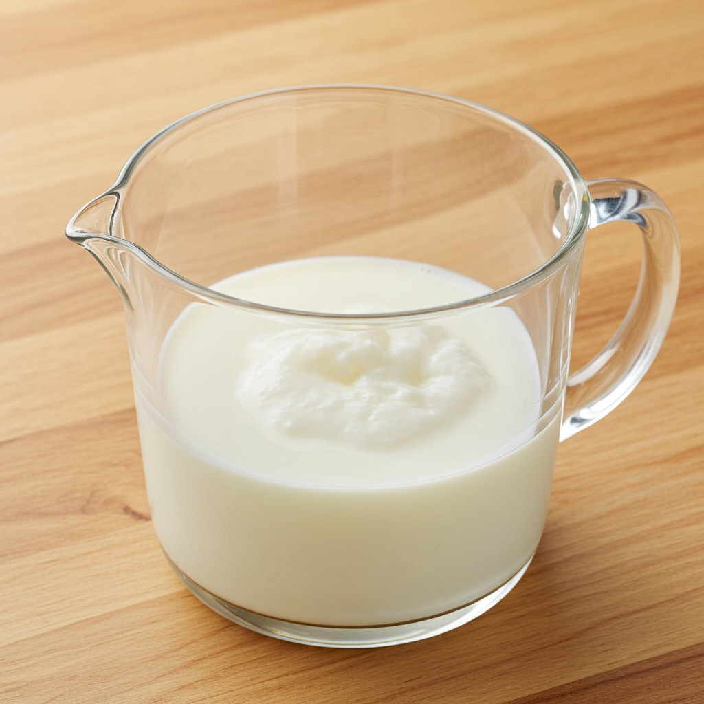 Lait avec présure en phase de coagulation