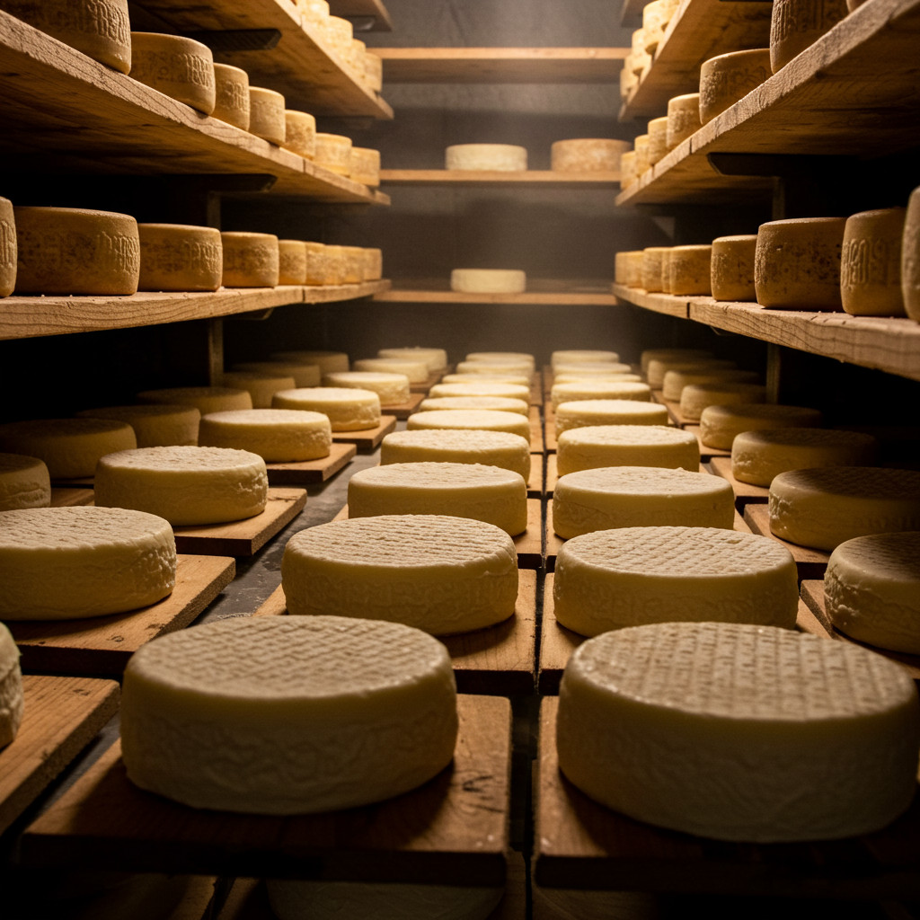 Fromage de chèvre en cours d'affinage