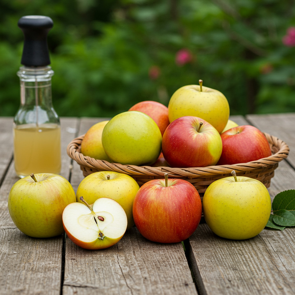 Pommes fraîches pour le vinaigre de pomme