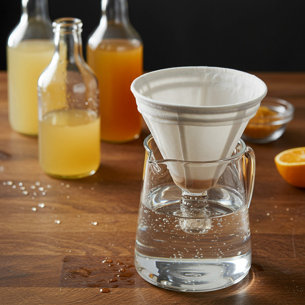 Liquide filtré pour la deuxième fermentation