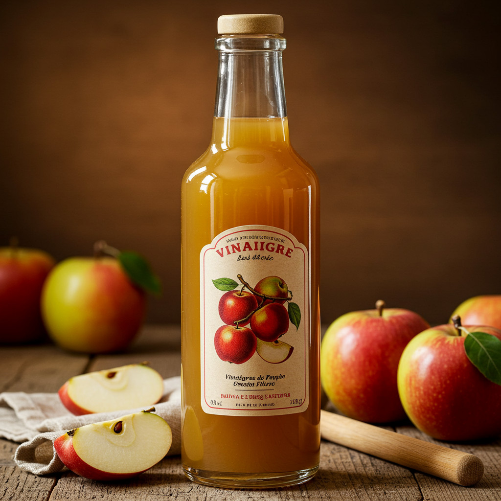 Vinaigre de pomme mis en bouteille
