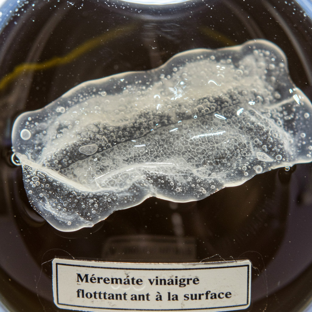 Mère de vinaigre flottant à la surface