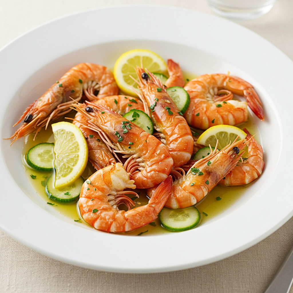 Crevettes pochées
