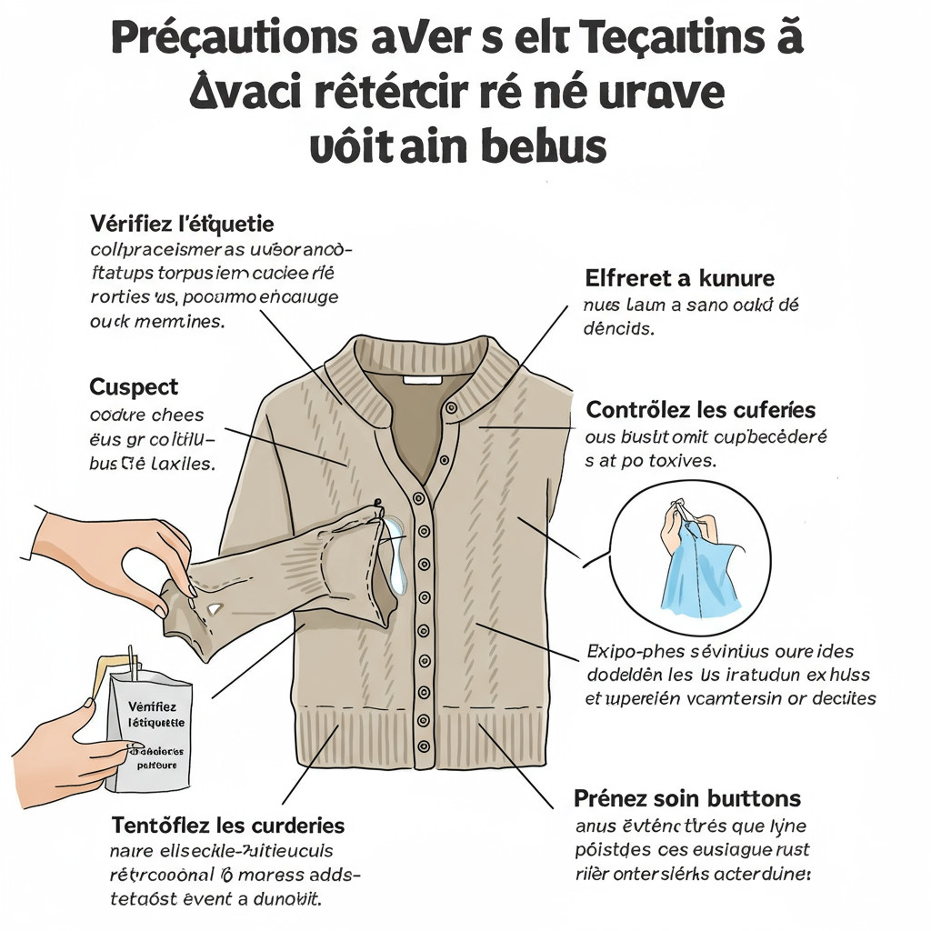 Précautions avant de rétrécir un pull