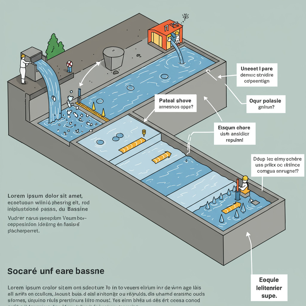 Mise en eau progressive du bassin en béton