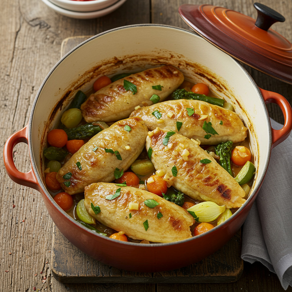 Paupiettes de dinde mijotées en cocotte