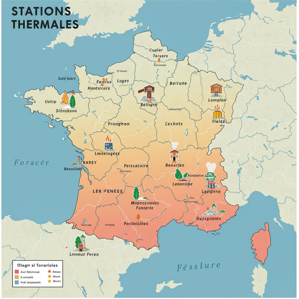 Carte de France des stations thermales