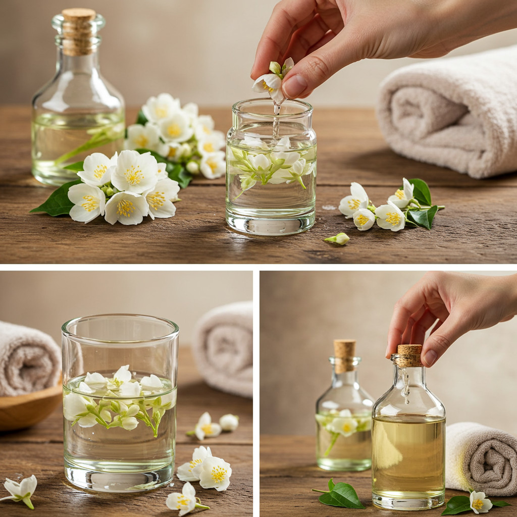 Préparation de l'eau de jasmin