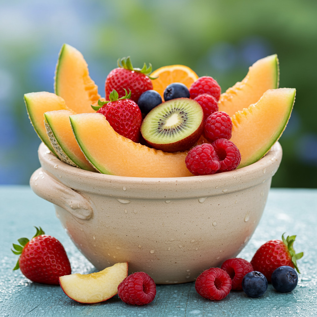 Fruits lavés et prêts