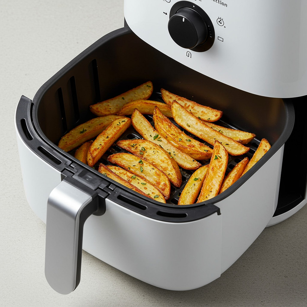 Frites dans le panier du Air Fryer