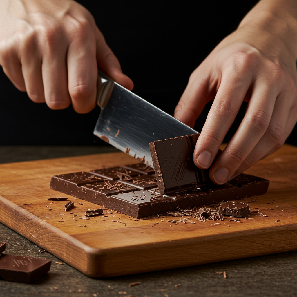 Hacher une tablette de chocolat en pépites