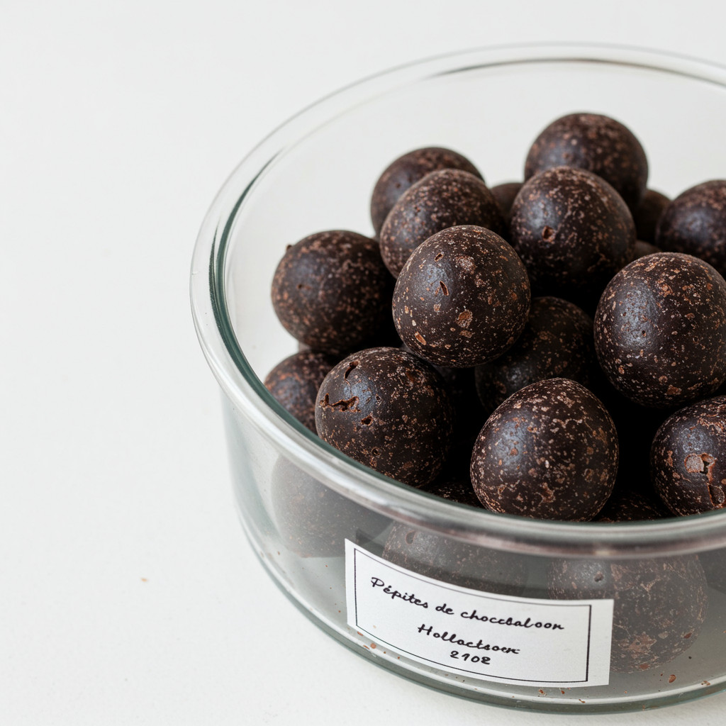 Pépites de chocolat maison conservées dans un bocal