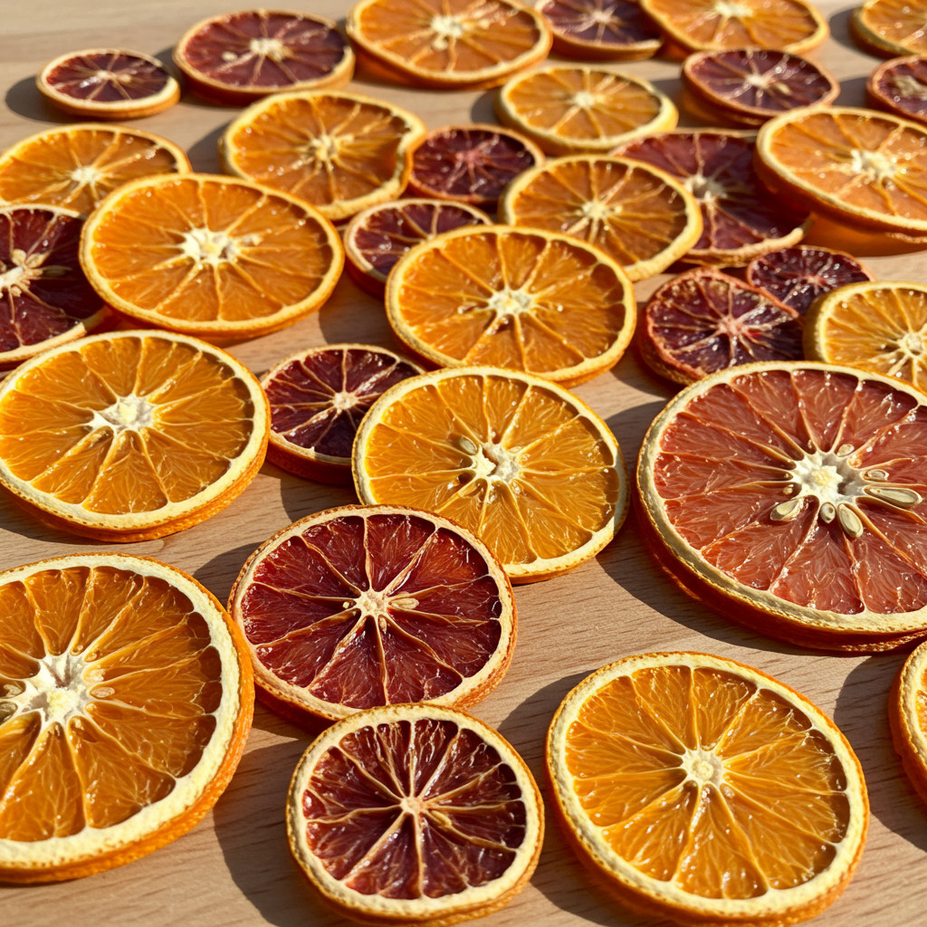 Assortiment de rondelles d'agrumes séchées