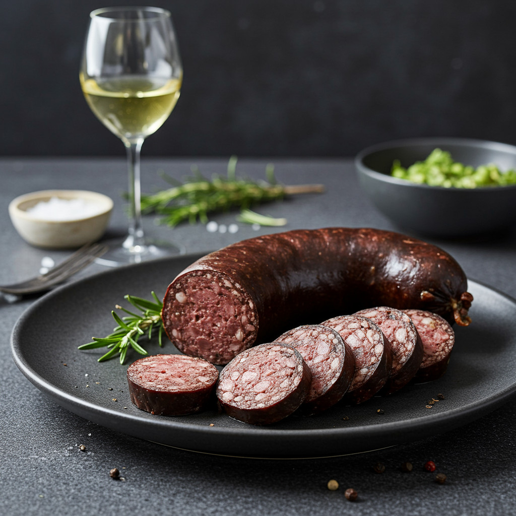Boudin noir frais après cuisson
