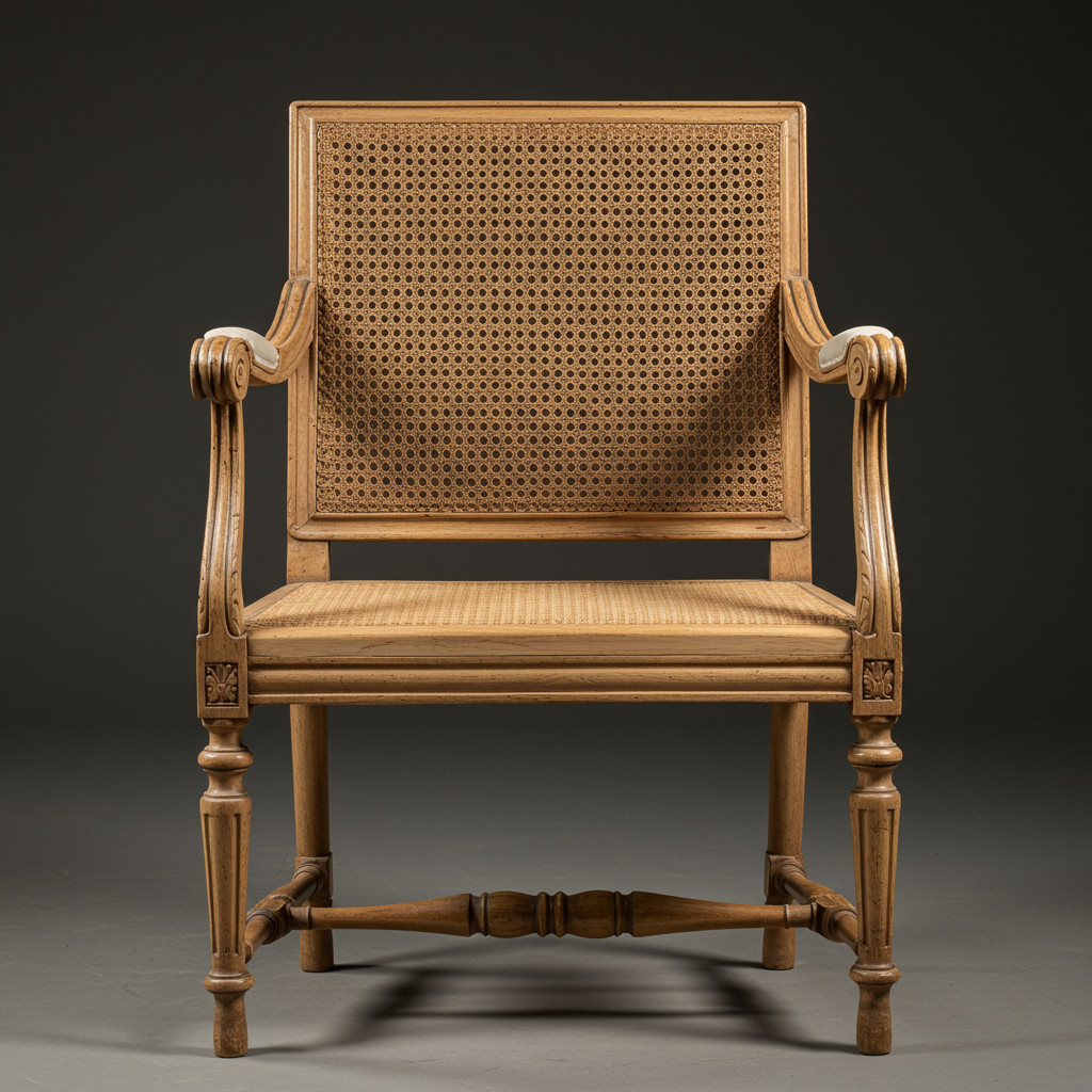 Chaise ancienne avec cannage restauré