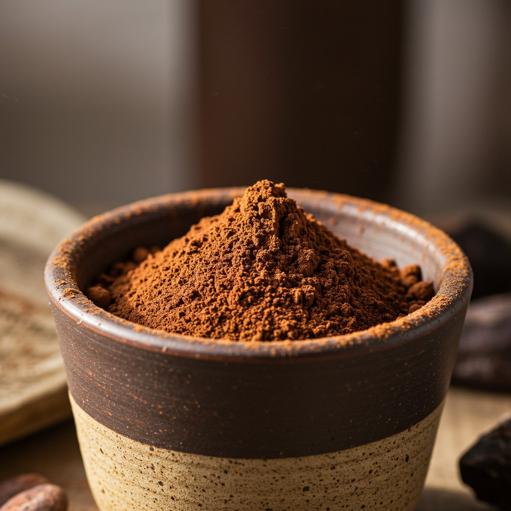 Bol de poudre de cacao