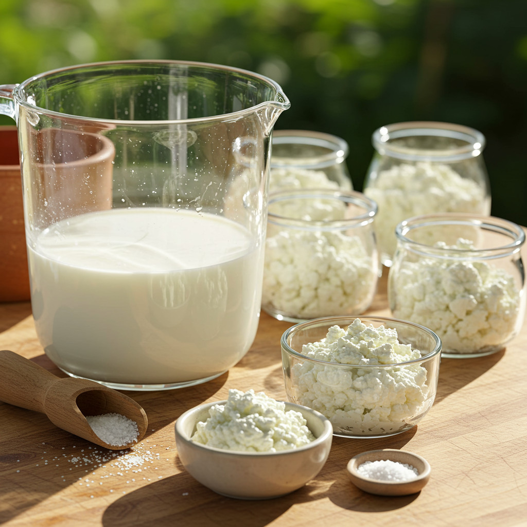 Lait frais pour la préparation du cottage cheese